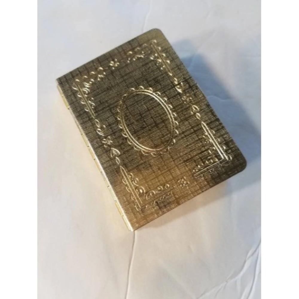 Vintage Coro locket necklace gold tone photo book pendant photo‎ album
